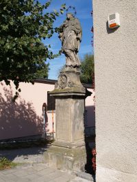 Loštice, socha sv. Jana Nepomuckého u mostu přes Třebůvku